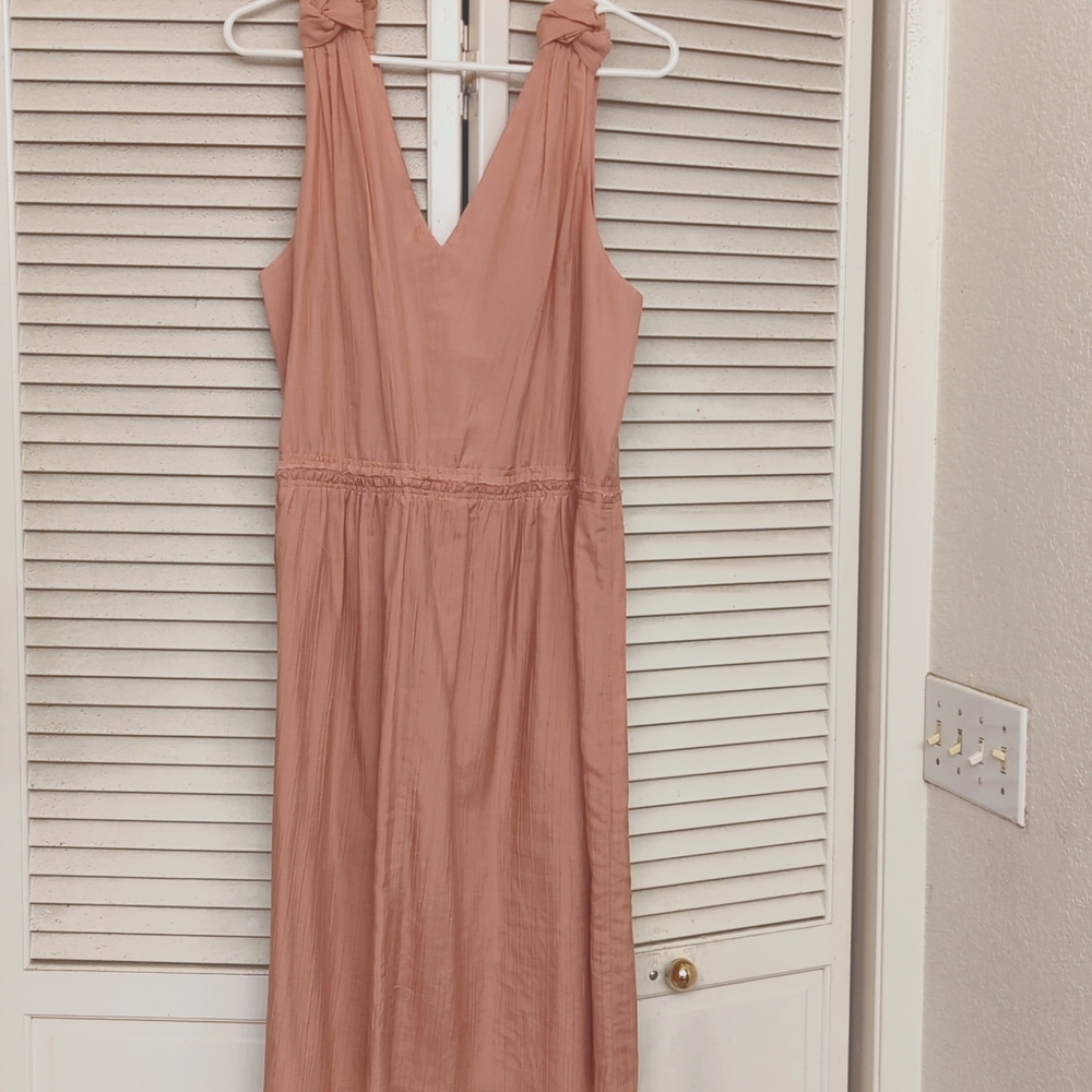 Banana Republic Pink Silk V-Neck Dress 14